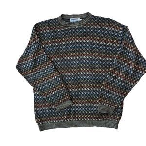 Mondo Di Marco black multi VTG 90s Made Italy Pullover Sweater Men’s L 52 FLAW